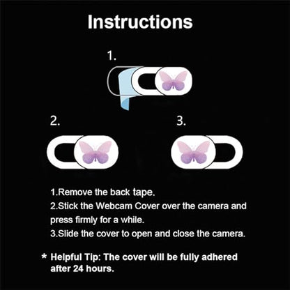 Webcam Cover Slide 6 Packs Ultra-Thin Camera Covers for Computer Laptop Desktop Smartphone to Protect Your Privacy and Security, Butterfly - color: Butterfly 6 Packs