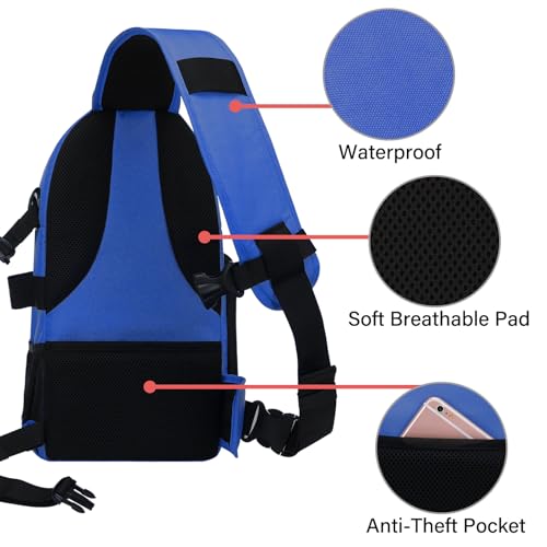 MOSISO Camera Sling Bag, DSLR/SLR/Mirrorless Camera Case Shockproof Photography Camera Backpack with Tripod Holder & Removable Modular Inserts Compatible with Canon/Nikon/Sony/Fuji, Royal Blue - color: Royal Blue