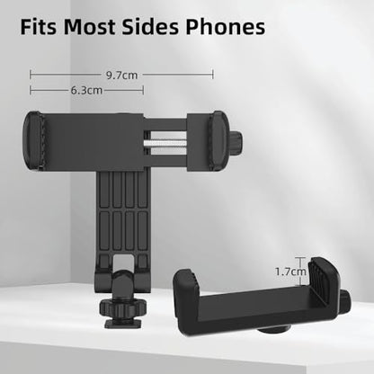 Flexible Phone Tripod Mount Adapter, Universal Smartphone Mount Adapter, Camera Cold/Hot Shoe Phone Tripod Holder for iPhone 17/16/15/14, Samsung Pixel Canon Nikon DSLR and More Cameras - color: Black