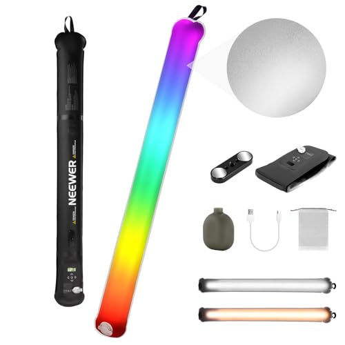 NEEWER BASICS 30W Handheld RGB fill Light 35.5"/90cm, Portable Inflatable TPU Lighting, 3000Lux 2700-6500K CRI95 5000mAh Type C 45W in/30W Out for Studio Photography Video Recording Streaming, GC30C - style: GC30C-RGB