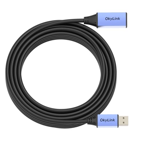 OkyLink Active USB 2.0 Extension Cable A to A, Male to Female 32ft(10M) | 480Mbps Signal booster cord, compatible with printer, mouse, keyboard, scanner, camera - size: 32ft (10m)