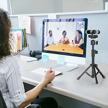 BILIONE Webcam Tripod Stand, for Webcam C920 C922 C930e C920S C920 C615 C960 C920x, Extendable Stand for Desk, Lightweight Mini Webcam Tripod with 1/4" Thread