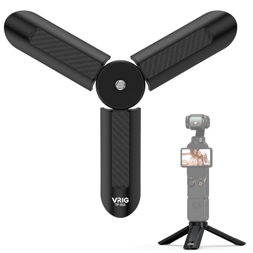 VRIG TP05S Mini Tripod for DJI OSMO Pocket4 & Pocket3,Portable Pocket Stand Desk Small Handheld Selfie Stick with 1/4" Screw Vlog for Insta360 Luna Ultra,Insta360 X5/X4/X3 /DJl Osmo Action 6/5Pro/4/3