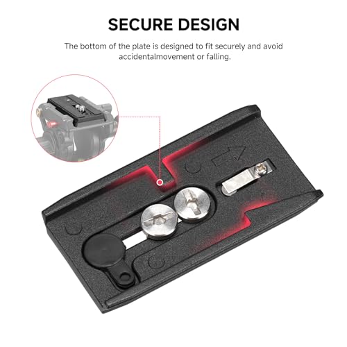 AVELLA Universal Sliding Quick Release Plate Replacement Camera Mount with 1/4 Inch and 3/8 Inch Mounting Screws for V501 V504Fluid Head，Length: 3.54 inches/9CM