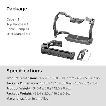 SmallRig R6 II Hawklock Camera Cage Kit for Canon R6 Mark II, Full Cage with Top Handle and Cable Clamp, Buit-in Cold Shoes and NATO Rails -5197 - style: Camera Cage Kit