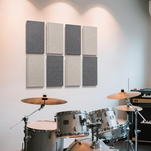 UMIACOUSTICS 4 PCS Acoustic Panels with Hanging Brackets, 2” Thick Fiberglass Sound Proof Panels Removable for Studios, Office, Home Theater Wall- Charcoal Grey - color: Charcoal Grey, size: 23.6" x 11.8"-4pcs