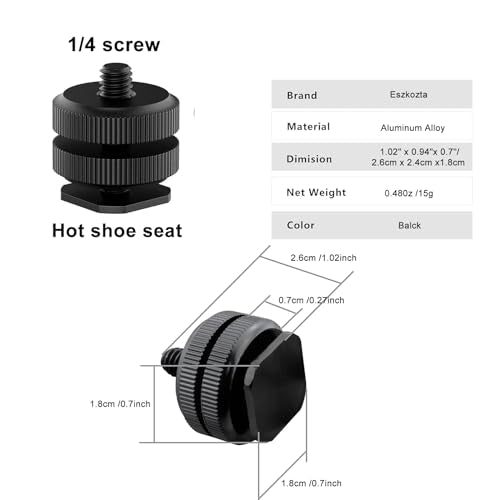 Camera Hot Shoe Mount(6 Pack) to 1/4"-20 Tripod Screw Adapter Flash Shoe Mount for DSLR Camera Rig - size: 6 Pack