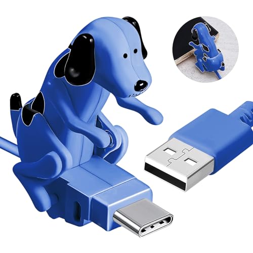 Funny Dog Fast Charger Cable - Dog Charging Cable,Portable Stray Dog Charging Cable,Dog Toy Smartphone USB Cable Charger,for iPhone Type-C Various Models Phones. - color: Blue, size: Type-C