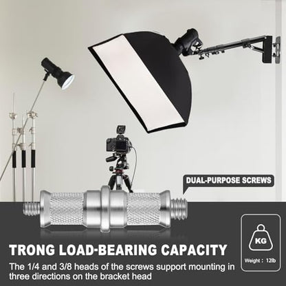 LOMTAP Ring Light Wall Mount Adjustable 45.7" Boom Arm Stand for Photography Lighting Studio, Camera Triangle Wall Mount, Sturdy Alloy Support for Salon, Tatto Light, Barber Shop, Strobe