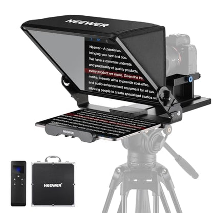 Neewer Teleprompter X14 III with RT113 Remote/App Control, 45° Tilt 14" Beamsplitter All Metal Frame Upgraded Camera Mount QR Plate Compatible with Manfrotto 501PL for iPhone iPad DSLR, Assembly Free - style: X14 III
