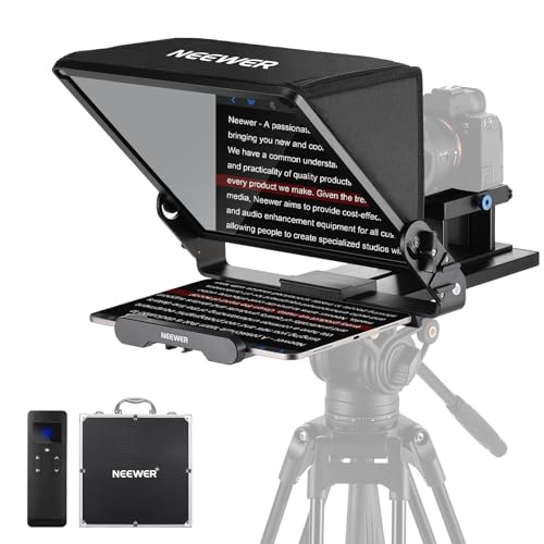 Neewer Teleprompter X14 III with RT113 Remote/App Control, 45° Tilt 14" Beamsplitter All Metal Frame Upgraded Camera Mount QR Plate Compatible with Manfrotto 501PL for iPhone iPad DSLR, Assembly Free - style: X14 III