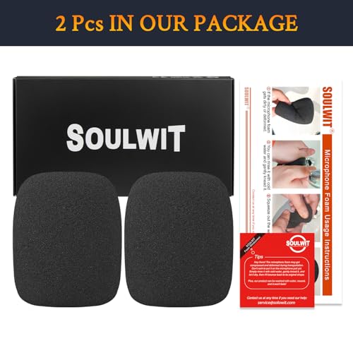 SOULWIT 2Pcs Pop Filter for Sennheiser Profile USB Microphones - Black