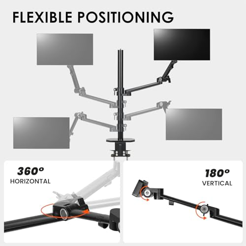 TARION Modular Desktop Arm Mount - 48cm / 19" Single Desk Stand with Tablet Holder & VESA Mount for Laptop Monitor 360° Adjustable - Compatible with 35mm Rod Lite Z Desktop - Titanrig Arm X - size: Arm X (Monitor / Laptop)