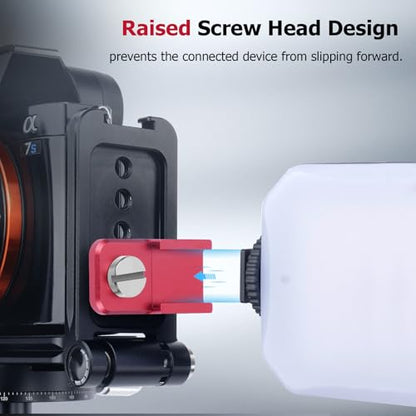 Universal Hot Shoe Adapter for Camera Accessories – Aluminum Alloy & Stainless Steel Mount with Locking Knob, 1/4" Screw Hole for Microphone, LED Light, Tripod, DSLR Rig (62057)
