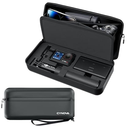 CYNOVA Carrying Bag for DJI Osmo Action 4/5 Pro, PU Storage Protective Bag for DJI Osmo Action 4/5 Pro Adventure Combo Accessories, Protective PU Storage Accessories