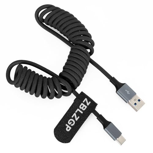 USB C to USB A Charging Cable, Fast Charge, for Canon EOS Rebel T7i, Sony A5100 DCR-SR200, Nikon D3400 D90 D7000 - color: Black Braided, style: USB-A to USB-C