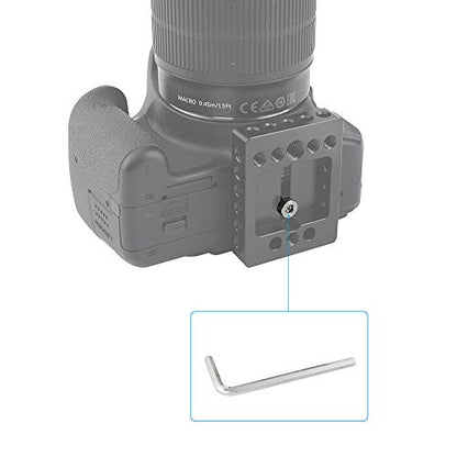 CAMVATE 1/4"-20 Camera Screw with Hexagon Socket Head for Tripod Baseplate | 5 Pieces