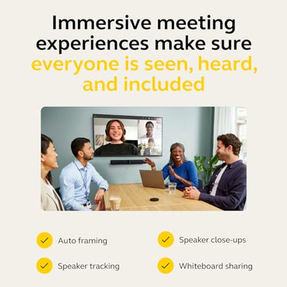 Jabra PanaCast 50 – Intelligent 180° Panoramic-4K Meeting Room Video Camera – Inclusive Video Conferencing Camera with Full Coverage, Easy to Set-Up Wide Angle Webcam with Microphones - Black