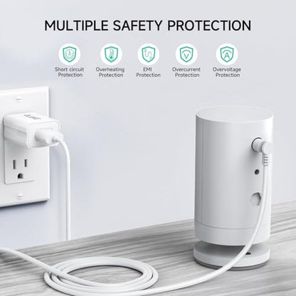 OLAIKE (3 Pack) 8m/26ft Charge Cable for Ring Stick Up Cam Battery/Plug-in & Ring Spotlight Cam Battery, Weatherproof Power Adapter Keep Charge Your Camera (No Camera), White - color: (26 ft/8m, 3 Pack) White