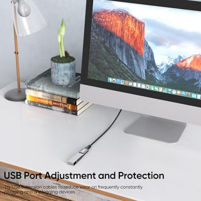 USB Extension Cable 3ft Pack of 2, Type A 3.0 5Gbps Data Transfer & 15W Charging Sync Extender Male to Female for Mouse Keyboard Computer Laptop TV Flash Drive Hub and More