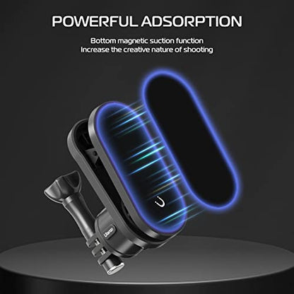 ULANZI Backpack Mount for Action Camera, Go Quick II Magnetic Suction Clip Clamp Mount Quick Release Shoulder Strap Holder Universal Accessories for Max Hero 13 12 11 10 9 8 7 6 5 Black DJI Action