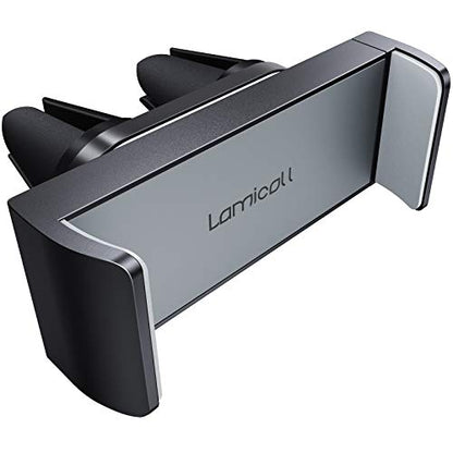 Lamicall Car Cell Phone Mount, Air Vent Clip Holder, Universal Stand Hands Free Cradle Compatible with Phone 12 Mini 11 Pro Xs Xs Max Xr X 8 7 6 6s Plus SE and Other 4.7-6.5'' Smartphones - Gray - color: NEW Upgraded - Gray