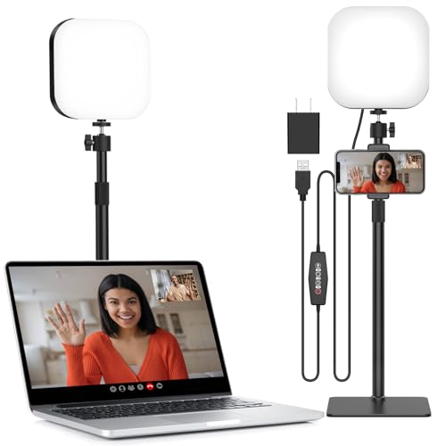 Video Conference Lighting, 180 LED Video Light with 3 Color & 5 Brightness & Timmer for Video Recording, Webcam Light Phone Holder for Laptop Computer Online Meeting, Video Calls, Live Streaming - size: Single Lamp