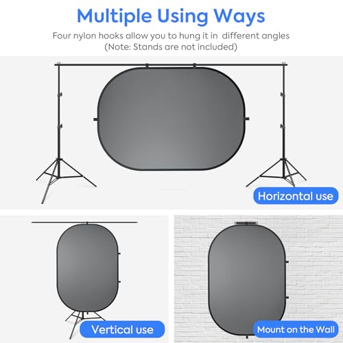 Blue Gray Pop up Backdrop 3x5ft/1x1.5m, Self-Tape Photography Backdrops with Carry Bag Collapsible Portable Background for Auditions Photoshoot TikTok YouTube Video Live Streaming - size: 3 x 5 ft