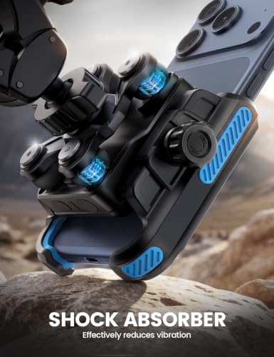 Lamicall Motorcycle Bike Phone Mount Holder for 6-7.2" Phones, Blue | Upgrade Vibration Dampener, Camera Friendly - color: Blue