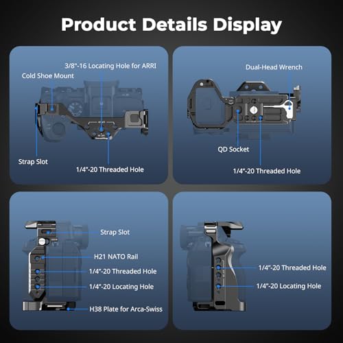 SmallRig HawkLock Quick Release Cage Kit for Sony Alpha 7R V/Alpha 7 IV/Alpha 7S III/Alpha 7 V, Full Cage with Top & Side Handle, Cable Clamp (Upgraded Version)