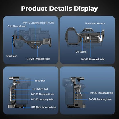 SmallRig HawkLock Quick Release Cage Kit for Sony Alpha 7R V/Alpha 7 IV/Alpha 7S III/Alpha 7 V, Full Cage with Top & Side Handle, Cable Clamp (Upgraded Version)