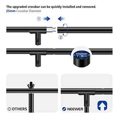Neewer T-Shaped Background Backdrop Support Stand Kit, 8.5ft/2.6m Tall Adjustable Tripod Stand and 5ft/1.5m Wide Crossbars with 6 Spring Clamps and 1 Carrying Bag for Studio Photo Video Photography - size: 8.5ft x 5ft