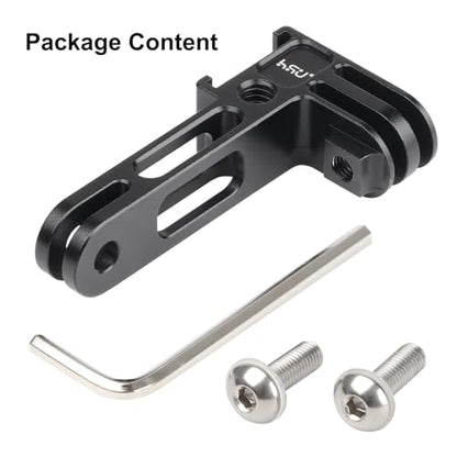 HSU Vertical Mount for GoPro, 90 Degree Cold Shoe Direction Adapter | Aluminum 1/4"-20 Screw Hole Tripod Mount for GoPro Hero 13/12/11/10, Osmo Action 6/5 Pro/4/3 AKASO Action Camera (Extension) - color: Extension