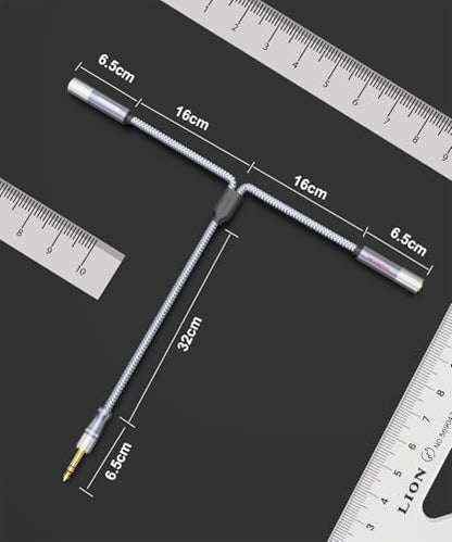 Microphone Splitter 2 Feet/60CM TRS 1/4 inch Splitter 1 Male to 2 Female, 6.35mm Stereo Male Plug to Dual 6.35mm Female-Grey (1PACK) - size: 2ft/60CM-1PACK, style: 1/4" Splitter 1 Male to 2 Female