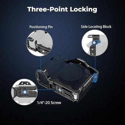 SmallRig HawkLock Quick Release Cage Kit for Sony Alpha 7R V/Alpha 7 IV/Alpha 7S III/Alpha 7 V, Full Cage with Top & Side Handle, Cable Clamp (Upgraded Version)