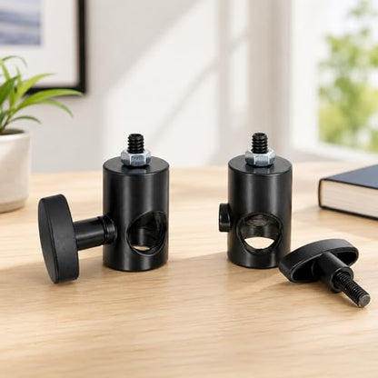 2 PCS Rapid Adapter Convert with 3/8" Screw, Camera Mount Bracket Adapter Multi Functional Metal Mount Tripod Bracket Adapters for Photo Studio Light Stand Tip Boom Arm Photography Accessory, Black | Multi Functional Metal Mount Tripod Bracket Adapter for