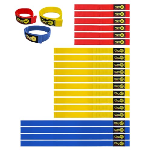 Quick-Straps by Wrap-It Storage - Assorted 20-Pack Multicolor - Hook and Loop Hose and Cable Organizers - color: Assorted Colors, size: Assorted 20-Pack