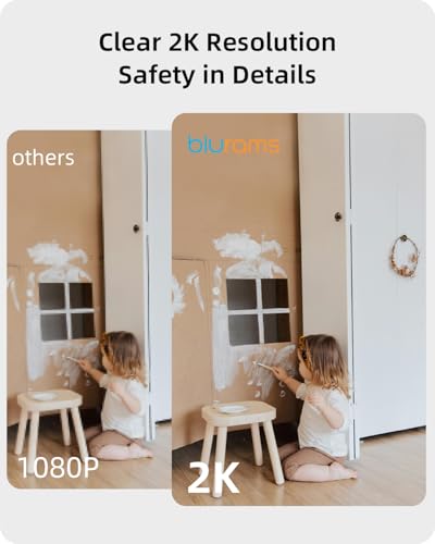 Security Camera 2K, blurams Baby Monitor Dog Camera 360-degree for Home Security w/Smart Motion Tracking, Phone App, IR Night Vision, Siren, Works with Alexa & Google Assistant & IFTTT, 2-Way Audio - color: White-1Pack