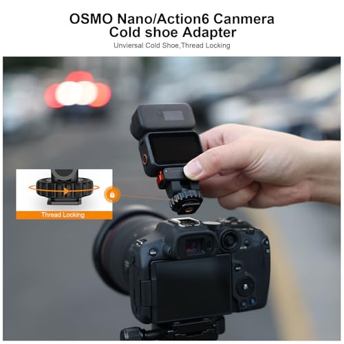 VRIG Quick-Release Mount & Cold Shoe Camera Adapter for Osmo Action 6/ Nano | Two-way Magnetic Attachment Base Compatible with Camera Hot Shoe and 1/4" Thread Tripod Accessories, AC-36