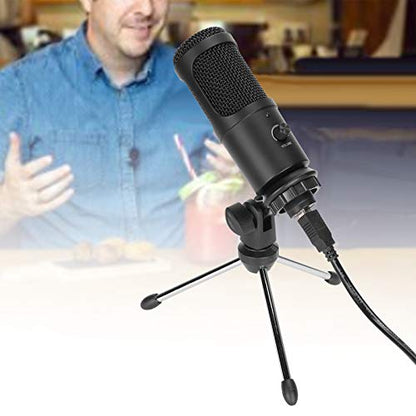 A6 USB Condenser Microphone for PC & Laptop, Plug & Play, Cardioid Pickup, 30Hz-20KHz Frequency Response, Noise Reduction, for Recording, Streaming, Podcasting, Voice Chat