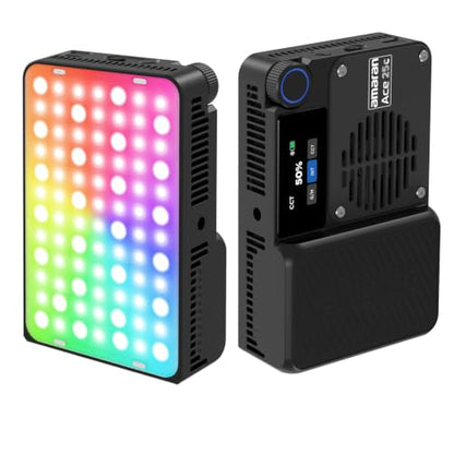 Amaran Ace 25c Pocket RGBWW LED Light, Boost Mode Up to 32W, Full-Color Mini Video Light (2,300-10,000K), 1,171 Lux@1m at 5,600K, 4500mAh Battery with PD Fast Charging for Mobile Creators (Charcoal) - color: Charcoal