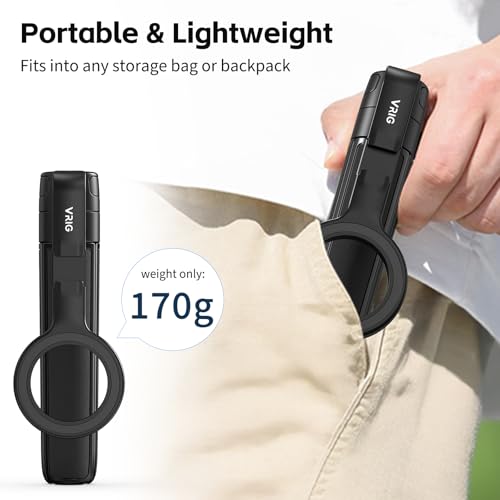 VRIG TP-27 Magnetic Pocket Selfie Stick Tripod for iPhone, 21" Extendable Phone Tripod with Cold Shoe and Magnetic Phone Holder, Compatible with iPhone 17 16 15 14 13 12 Series