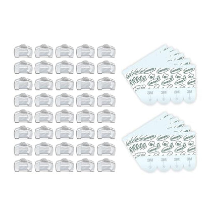 Command Outdoor Light Clips, 40 Clear and 48 Strips, Damage Free Hanging with Weather Resistant Strips, Wall Clips for Hanging Outdoor Lights and Cable Management - size: 2 Pack