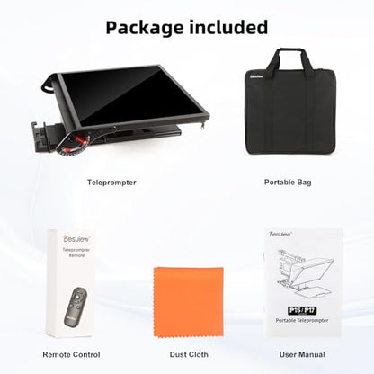 Desview P15 Teleprompter 15 inch Professional Prompter with HD Glass & Adjustable Mirror Compatible with DSLR Cameras Smartphones Tablets for Video Recording Live Streaming - size: P15 Teleprompter