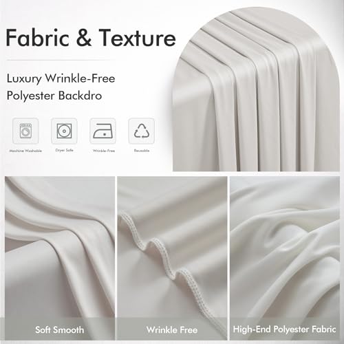 10ftx12ft Wrinkle Free Champagne Backdrop Curtain,2 Panels 12FT Height Wedding Backdrop Drapes,Silky Polyester Back Drop Cloth for Birthday Photography Background Party Backdrop Draping - color: Champagne, size: (W)5ft x (H)12ft (2 Panel)