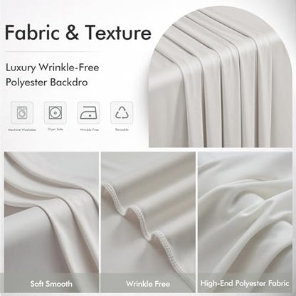 20ftx12ft Wrinkle Free Champagne Backdrop Curtain,4 Panels 12FT Height Wedding Backdrop Drapes,Silky Polyester Back Drop Cloth for Birthday Photography Background Party Backdrop Draping - color: Champagne, size: (W)5ft x (H)12ft (4 Panel)