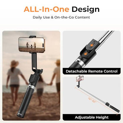 Sensyne Selfie Stick for Phone, Extendable Travel Tripod with Detachable Remote for Photography, Selfies, Compatible with All Cell Phones, Black - color: Black