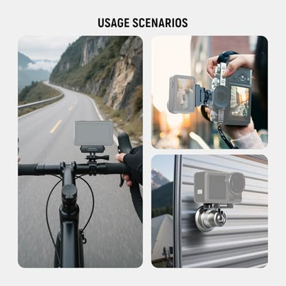 NEEWER Action Camera Accessories Kit Compatible with DJI Osmo Action 5 Pro/4/3, Cold Shoe Mount, Quick Release Magnetic Mount & Ball Head Adapter, AC011+AC012+ AC013, Dark Gray - style: AC011+AC012+AC013