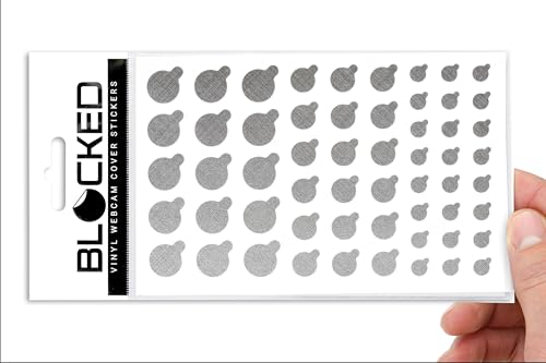 Rigid Series - 2X Thicker | Blocked Original Vinyl Webcam Cover Stickers | 57 Tabbed Restickable & Stackable Privacy Covers | for All Camera-endable Devices | 3-Sizes | Metallic Crisscross Textured - color: Metallic Crisscross Textured 57-Pack Tabbed