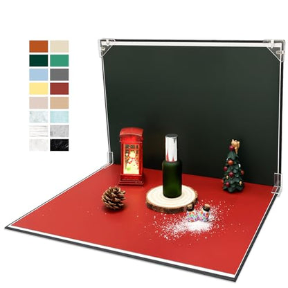 Photo Backdrop Board with 8PCS 16Patterns Double-Side Paper 9mm Shadow Board Food Photography Small Portable Photo Setting Casual Item 16.5 * 11.5 Inch Photography Backdrop Product Kit
